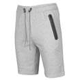 thumbnail image 1 of 9 Crowns Men's Casual Zipper Pockets French Terry Gym Shorts (Heather Grey, Small), 1 of 5