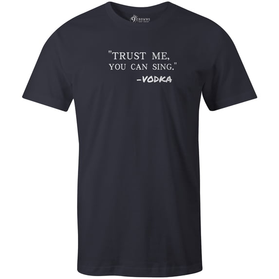 9 Crowns Men's Drinking tees Funny T-Shirts (Vodka-Navy-, Small)