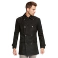 thumbnail image 1 of 9 Crowns Men's Euro Slim Fit Wool Peacoat Winter Jacket (Jones Black, Medium), 1 of 5
