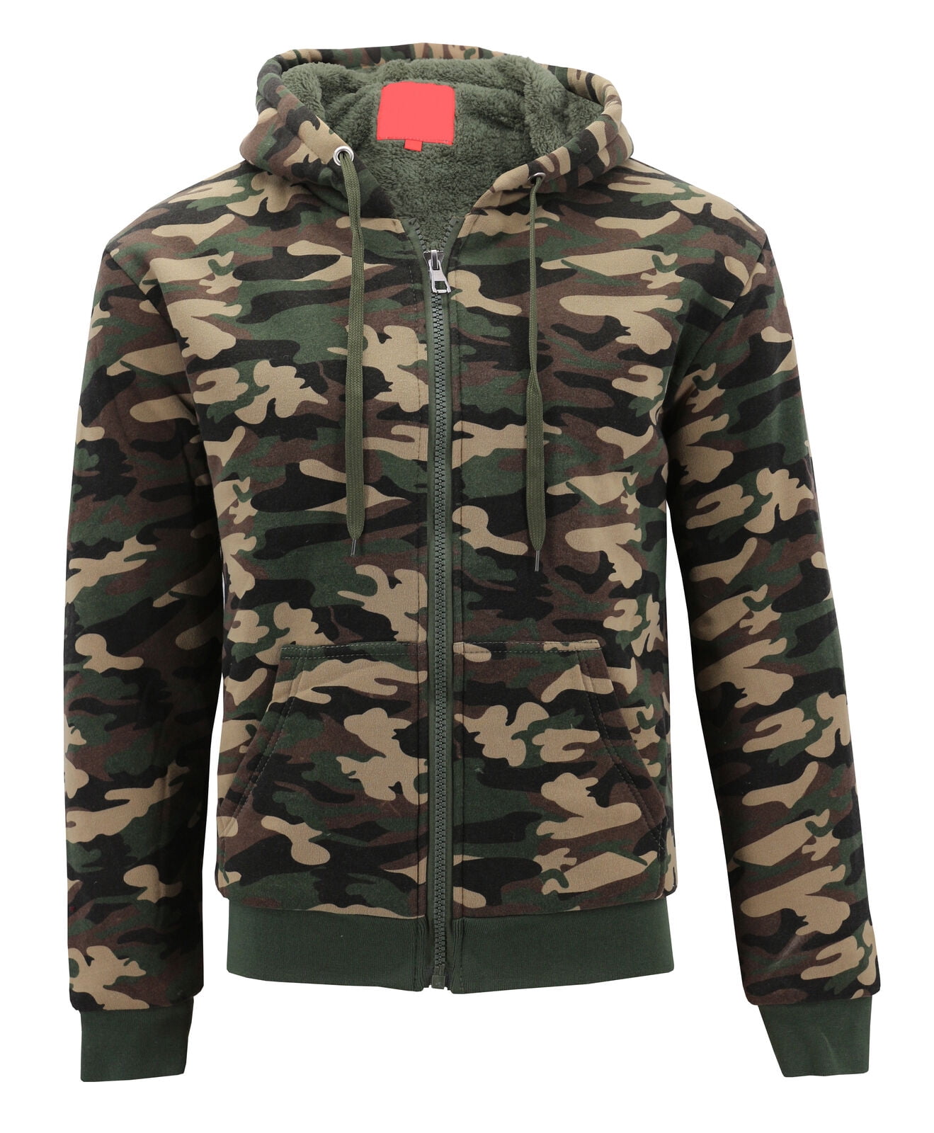 sherpa lined camo hoodie