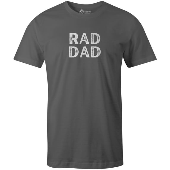 9 Crowns Men's Graphic Tee Funny Rad Dad Fathers Day T-shirt (Raddad1-Metal, X-Large)