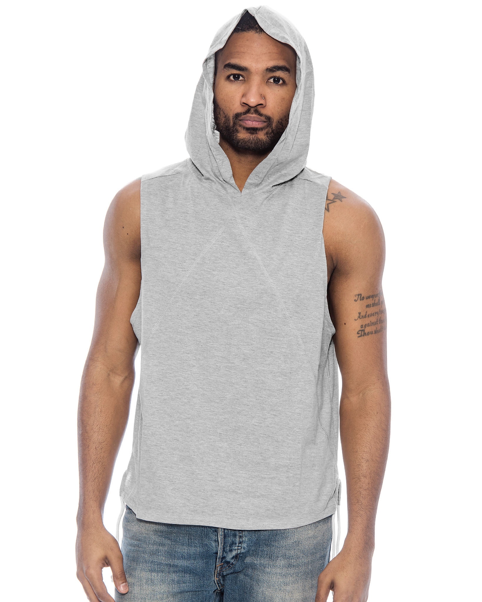 HOLMDEL HORNETS Grey Lightweight Sleeveless Hoodie HOLMDEL HORNETS Grey Lightweight Sleeveless Hoodie