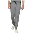 thumbnail image 1 of 9 Crowns Men's Lightweight Jogger Pants-Slim Fitting Sport Cut Zipper Pocket (Dark Grey, X-Large), 1 of 4
