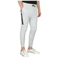 thumbnail image 1 of 9 Crowns Men's Lightweight Jogger Pants-Slim Fitting Sport Cut Zipper Pocket (Light Grey, 2XL), 1 of 3