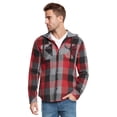 thumbnail image 1 of 9 Crowns Men's Lightweight Plaid Flannel Shirt (Burgundy/Black, Medium), 1 of 5