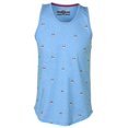 thumbnail image 1 of 9 Crowns Men's Marled Summer Print Tank Top (Small, Light Blue/Bulldog), 1 of 3