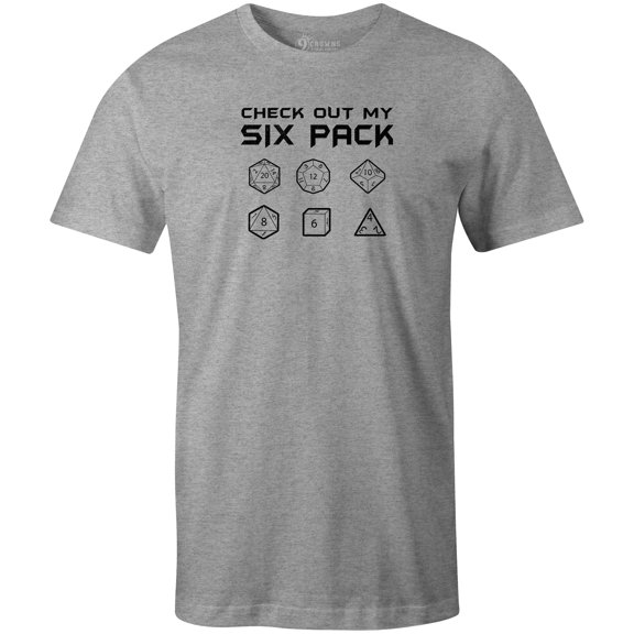 9 Crowns Men's Tee D & D Funny T-shirts (DDSixpack-Grey, Small)
