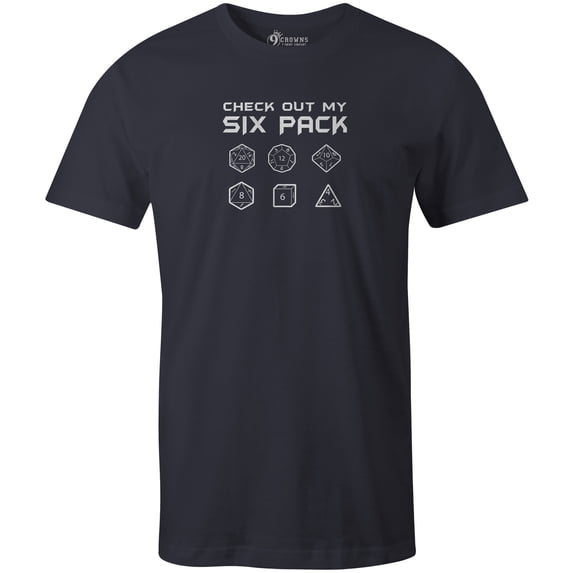 9 Crowns Men's Tee D & D Funny T-shirts (DDSixpack-Navy, Small)