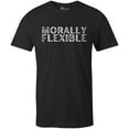 thumbnail image 1 of 9 Crowns Men's Unisex Graphic Tee Morally Flexible Funny T-shirt (MorallyFlexible-Black, Small), 1 of 3