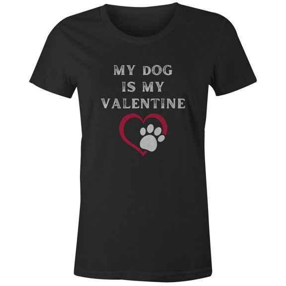 9 Crowns Men's Unisex Graphic Tee My Pet is my Valentine FunnyT-shirt (DogVal-JBlack, Large)