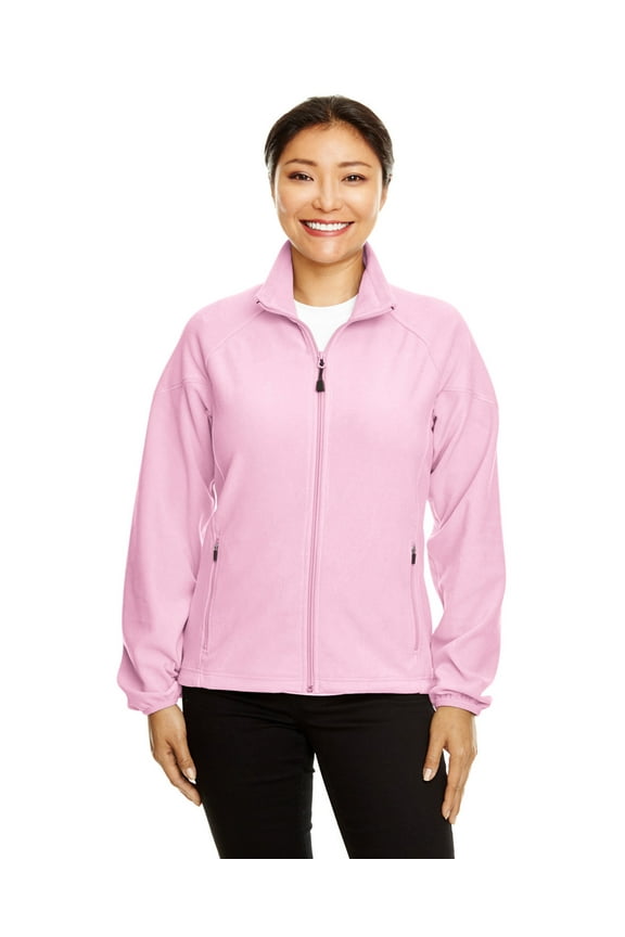 North End Microfleece Polar Fleece Lightweight Full Zip Jacket (Powder Pink, Medium)
