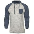 thumbnail image 1 of 9 Crowns Raglan Lightweight Pullover Long Sleeve Hoodie (X-Large, Natural/Blue), 1 of 3