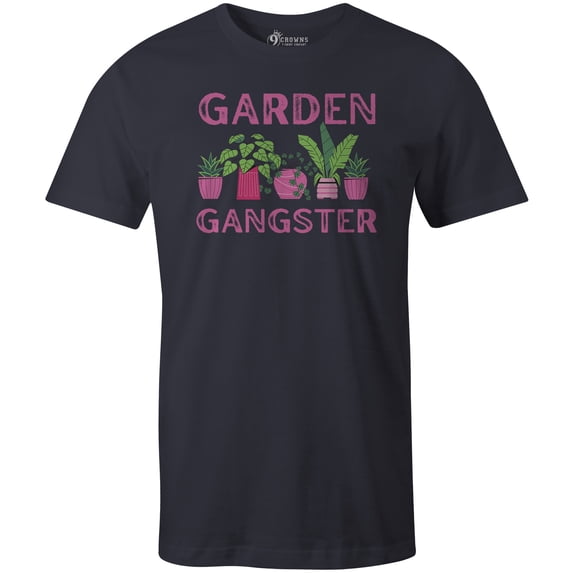 9 Crowns Tee Unisex Garden Gangster Funny T-shirt (Gangster-Navy, 3XL)