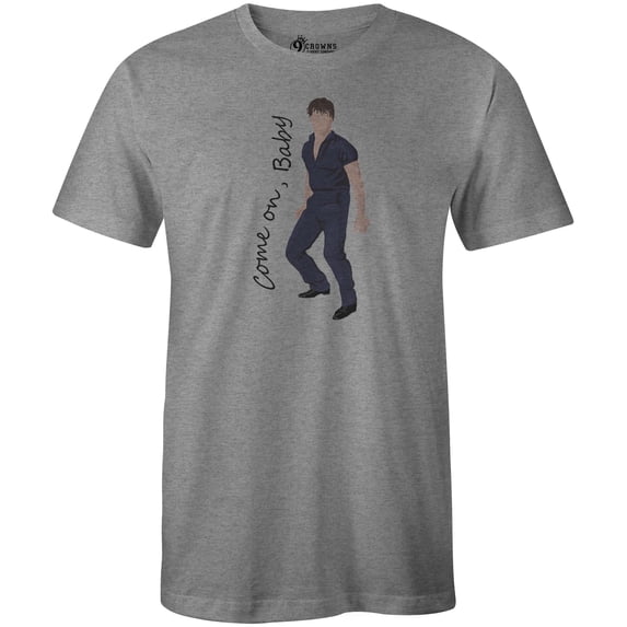 9 Crowns Tees 80's Movie Classics Graphic T-Shirt (Johnny Unisex Htrgrey, Small)