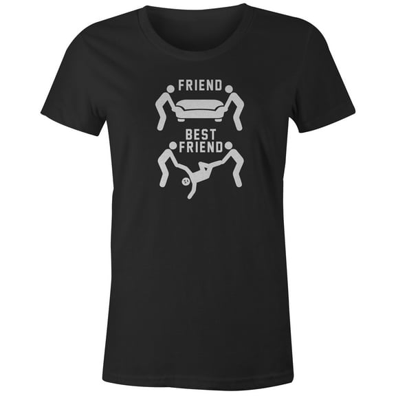 9 Crowns Tees A Best Friend Helps You Move A Body Graphic Tee (Juniors Black, XS)