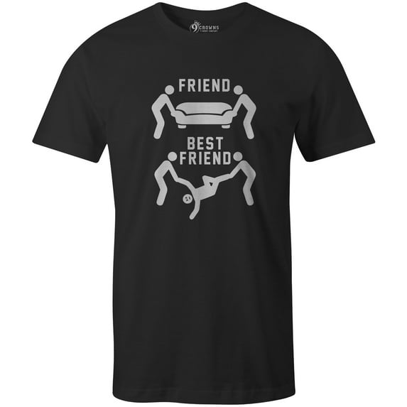 9 Crowns Tees A Best Friend Helps You Move A Body Graphic Tee (Unisex Black, X-Large)