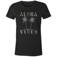 thumbnail image 1 of 9 Crowns Tees Aloha Vibes Vacation Trip Graphic T-shirt (X-Small, Juniors Black), 1 of 3