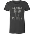 thumbnail image 1 of 9 Crowns Tees Aloha Vibes Vacation Trip Graphic T-shirt (X-Small, Juniors Charcoal), 1 of 3