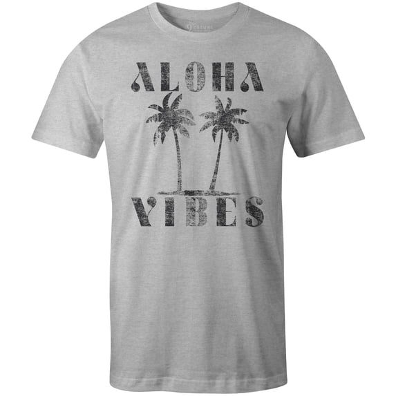 9 Crowns Tees Aloha Vibes Vacation Trip Graphic T-shirt (XX-Large, Unisex Heather Grey)
