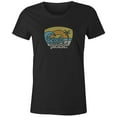 thumbnail image 1 of 9 Crowns Tees Beach, Please Funny Vintage Look Tee Shirt (Juniors Black, XS), 1 of 3