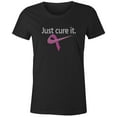 thumbnail image 1 of 9 Crowns Tees Breast Cancer Awareness Sporty Cure It T-Shirt (Juniors Black, XS), 1 of 3