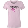 thumbnail image 1 of 9 Crowns Tees Breast Cancer Awareness Sporty Cure It T-Shirt (Juniors Pink, Medium), 1 of 3