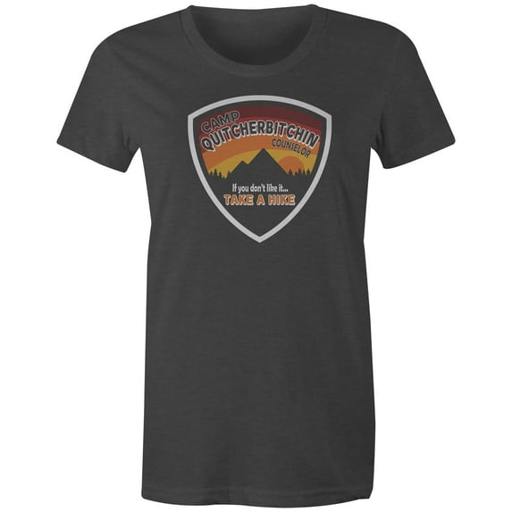9 Crowns Tees Camp Quitcherbitchin Sarcastic Novelty Graphic Tee (Juniors Charcoal, Small)