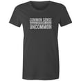 thumbnail image 1 of 9 Crowns Tees Common Sense Has Become Uncommon Graphic Tee Shirt (Juniors Charcoal, Medium), 1 of 3