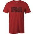 thumbnail image 1 of 9 Crowns Tees Common Sense Has Become Uncommon Graphic Tee Shirt (Unisex Red, X-Large), 1 of 3