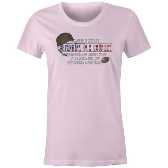 9 Crowns Tees Defending Our Country Armed Forces Graphic T-Shirt (Women's Pink, X-Large)