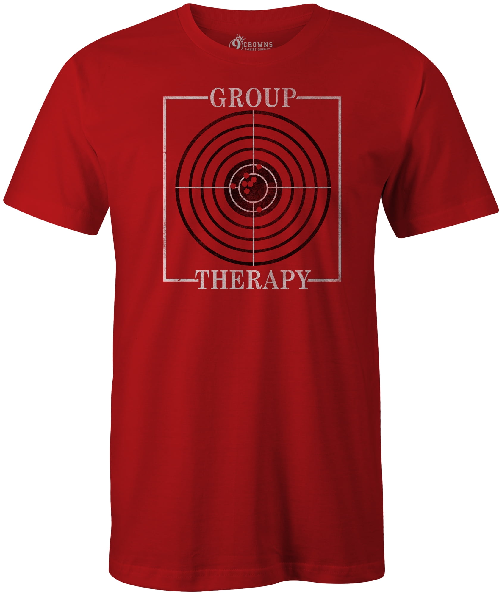 9 Crowns Tees Funny Group Therapy Gun Target Shooting TShirtMens