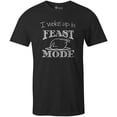 thumbnail image 1 of 9 Crowns Tees Funny Holiday Turkey I Woke Up In Feast Mode T-Shirt (Turkey Mens Black, Small), 1 of 2