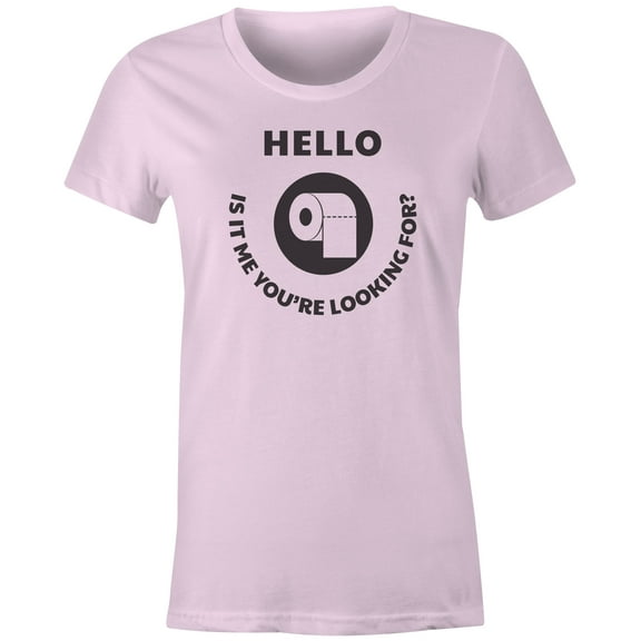 9 Crowns Tees Hello Are You Looking For Me Toilet Paper Tee (Juniors Pink, Small)