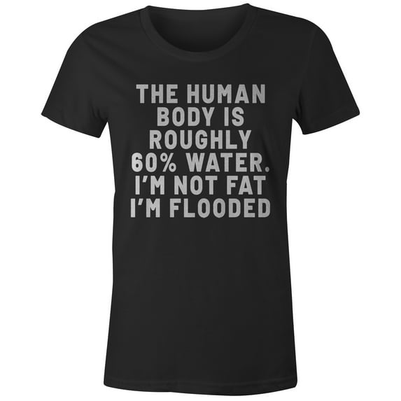 9 Crowns Tees Human Body is Roughly Water Graphic T-Shirt (Juniors Black, X-Small)