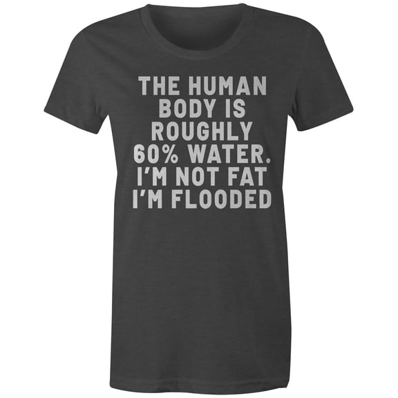 9 Crowns Tees Human Body is Roughly Water Graphic T-Shirt (Juniors Charcoal, X-Small)
