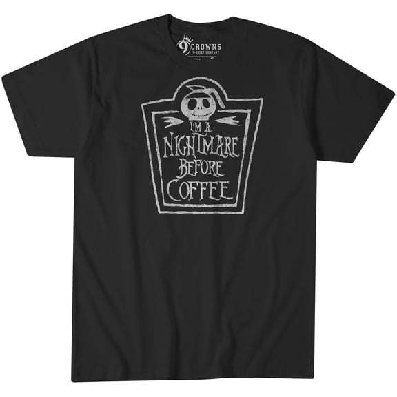9 Crowns Tees I'm A Nightmare Before Coffee Funny Anti-Social T-Shirt (Unisex Black, Small)