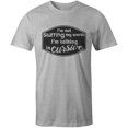thumbnail image 1 of 9 Crowns Tees I'm Not Slurring I'm Talking In Cursive Funny Drinking T-Shirt (Unisex Grey, X-Large), 1 of 3
