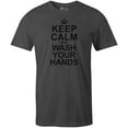 thumbnail image 1 of 9 Crowns Tees Keep Calm And Wash Your Hands Funny Virus T-Shirt (Unisex Metal, 2XL), 1 of 3