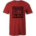 thumbnail image 1 of 9 Crowns Tees Lightly Melanated Hella Black Funny Graphic T-Shirt (Unisex Red, 2XL), 1 of 3