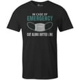thumbnail image 1 of 9 Crowns Tees Mask In Case Of Emergency Funny Graphic T-Shirt (Unisex Black, Large), 1 of 3