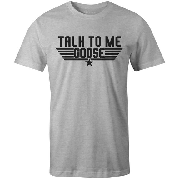 9 Crowns Tees Maverick Talk To Me Goose Graphic T-Shirt (3XL, Unisex Heather Grey)
