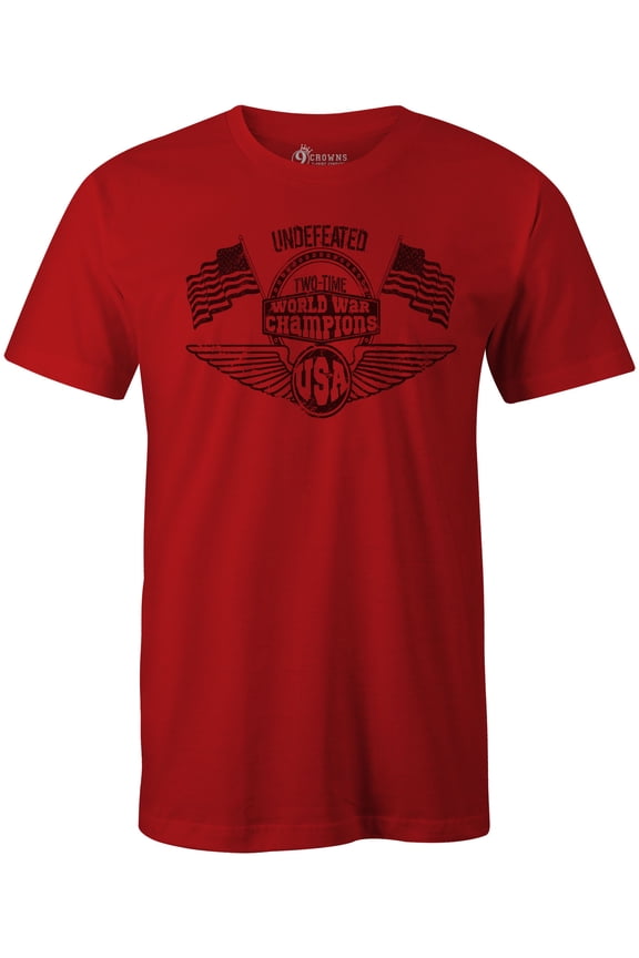 Tees Men's 4th of July USA Independence Day T-Shirt (Undefeated-red, Small)