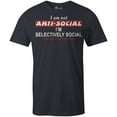 thumbnail image 1 of 9 Crowns Tees Men's Antisocial Funny Sarcastic T-Shirt (Navy, 3X-Large), 1 of 2