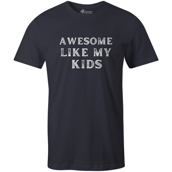 9 Crowns Tees Men's Awesome Daughter Kids Son T-Shirt (AwesomeKids-Navy, X-Large)