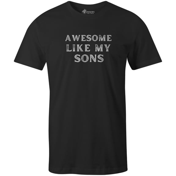 9 Crowns Tees Men's Awesome Daughter Kids Son  T-Shirt (AwesomeSons-Black, Medium)