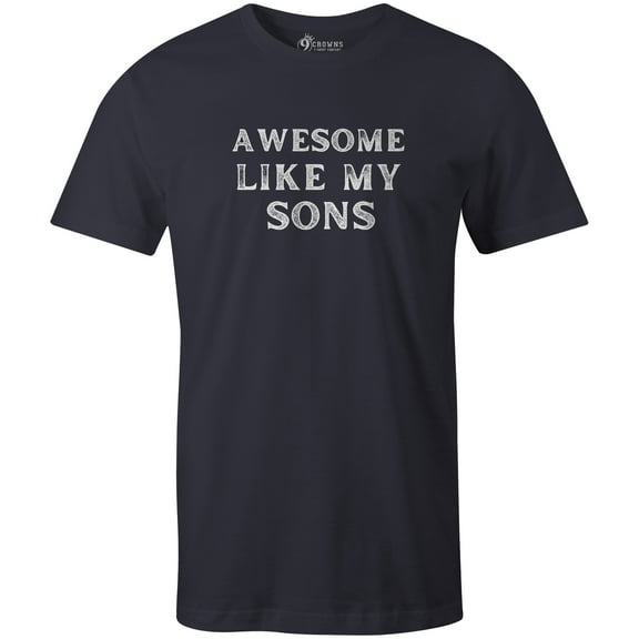 9 Crowns Tees Men's Awesome Daughter Kids Son  T-Shirt (AwesomeSons-Navy, Large)