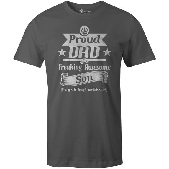 9 Crowns Tees Men's Awesome Funny Father's Day T-Shirt (Son-metal, Small)