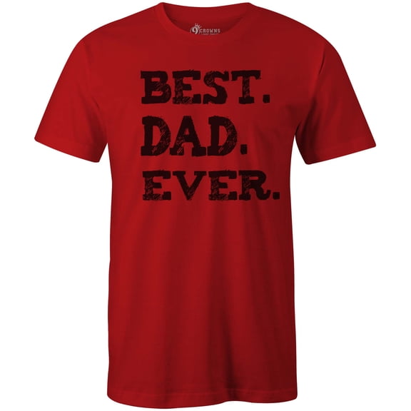 9 Crowns Tees Men's Best Dad Ever T-Shirt (Bestdad-red, Large)