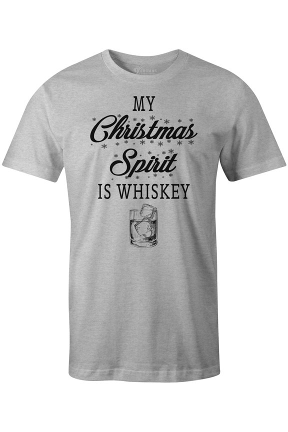 Tees Men's Chirstmas Spirit T-shirt (Large, Unisex Grey)
