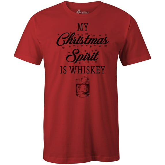9 Crowns Tees Men's Chirstmas Spirit T-shirt (Medium, Unisex Red)